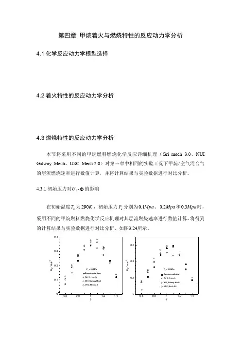 第四章 甲烷着火与燃烧特性的反应动力学分析