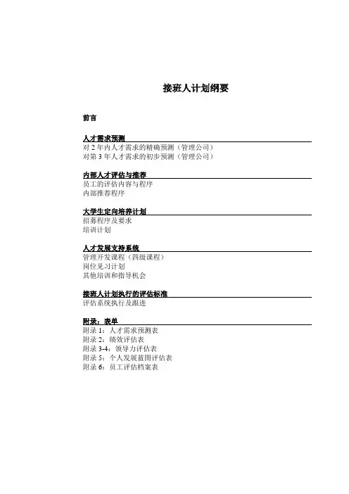 32、某公司接班人计划管理手册(29页)