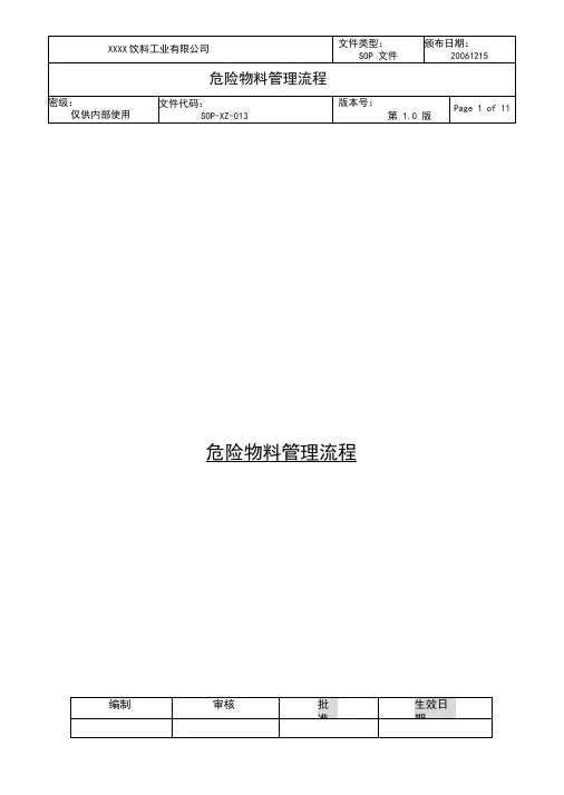 危险物料管理流程