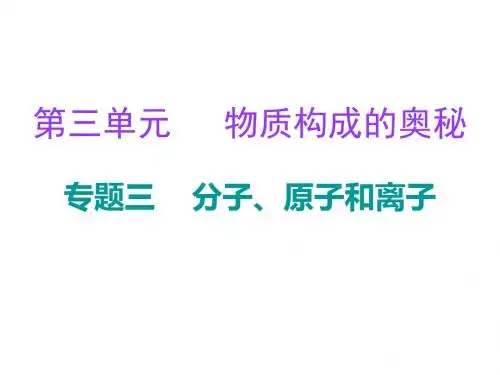 九年级化学上册第三单元 物质构成的奥秘 专题三