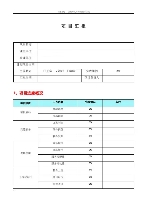 项目汇报模板