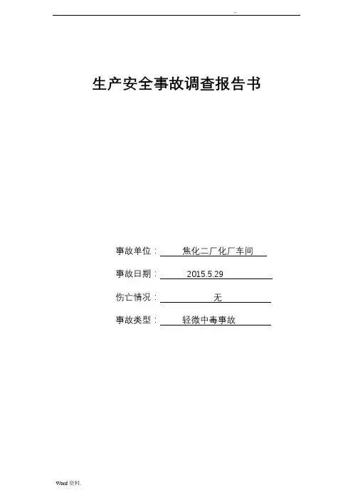 生产安全事故调查报告书(样表)