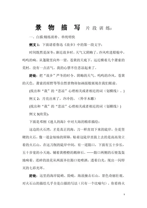 景物描写片段训练 2