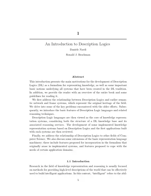 An Introduction to Description Logics