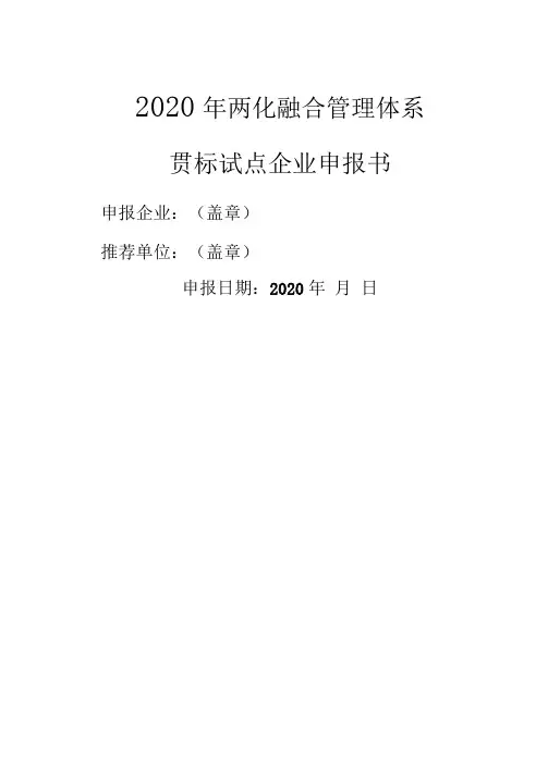 2020年两化融合管理体系