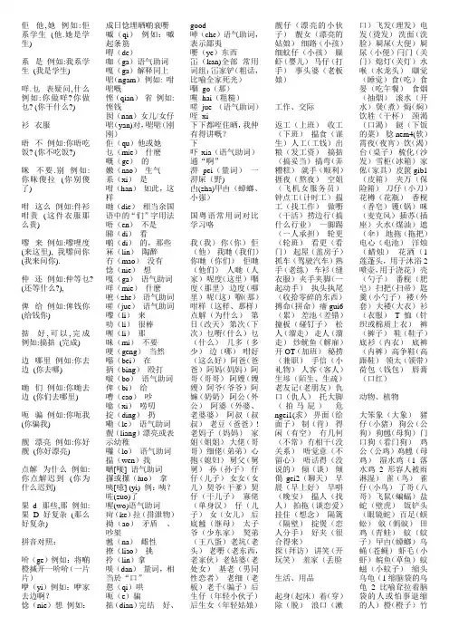 粤语词汇