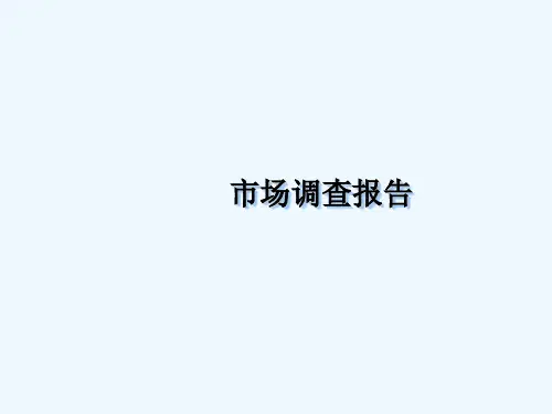市场调查报告及案例 PPT