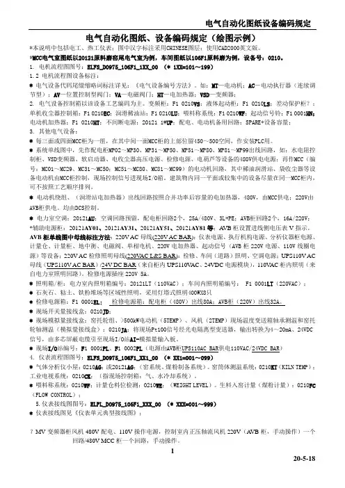 电力室电气自动化图纸、设备编码规定