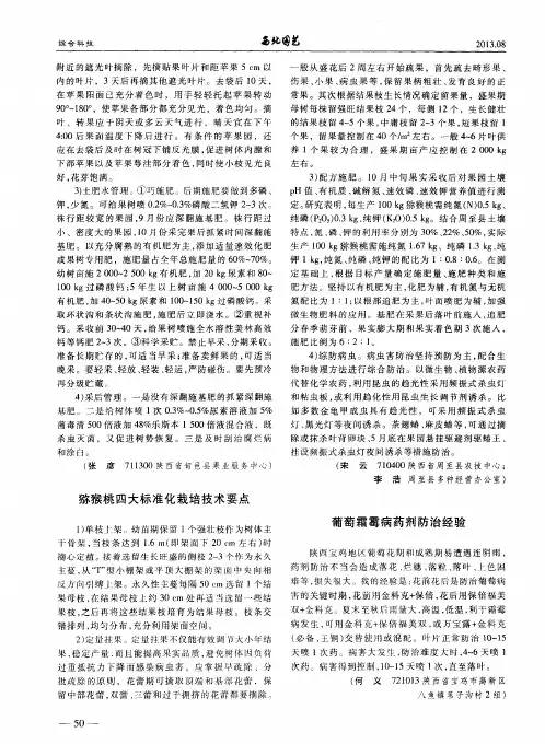 猕猴桃四大标准化栽培技术要点