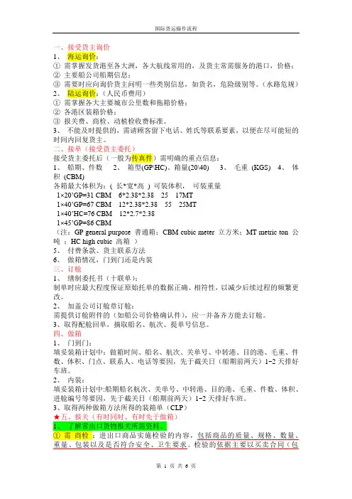 国际货运操作流程