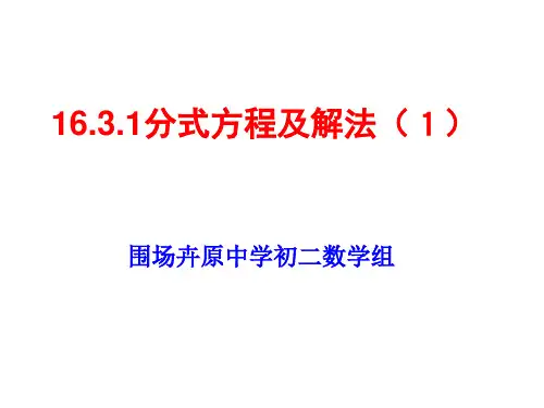 分式方程及解法2月28