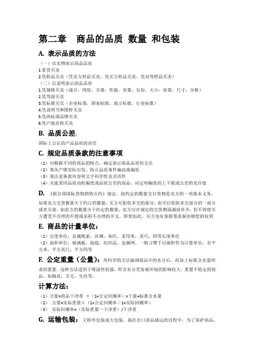 国际贸易实务总结