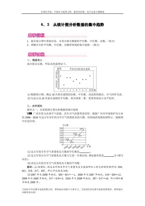 从统计图分析数据的集中趋势  公开课获奖教案  公开课获奖教案