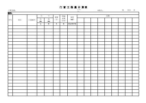 门窗汇总表