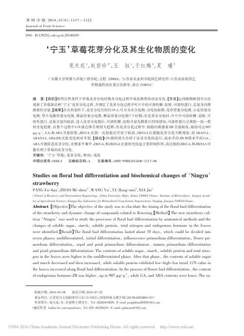 _宁玉_草莓花芽分化及其生化物质的变化_庞夫花
