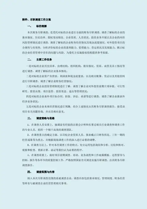 3.1-尽职调查方案