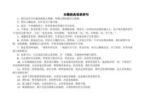 田维经典语录语句