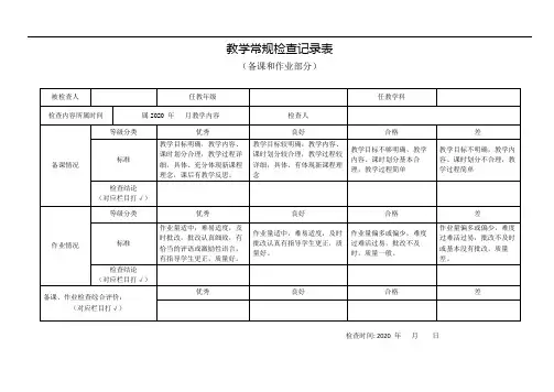 教学常规检查记录