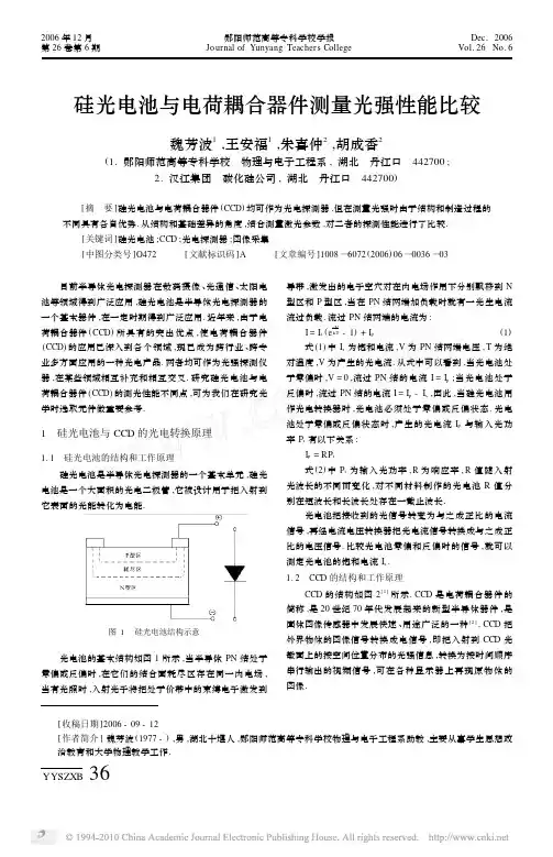 硅光电池与电荷耦合器件测量光强性能比较