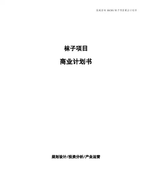 袜子项目商业计划书