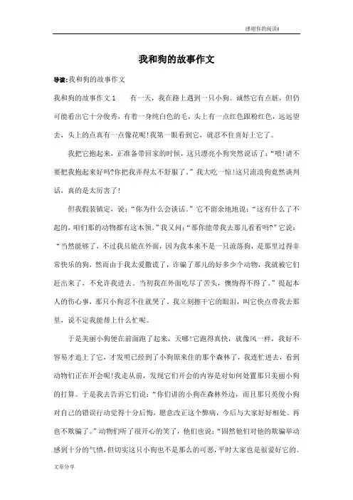 我和狗的故事作文