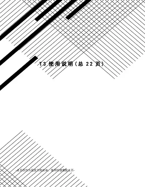 T3使用说明