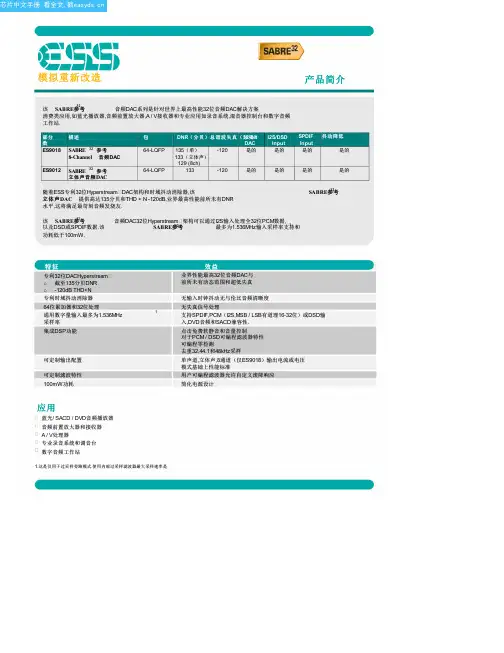 ES9018中文资料(ESS Technology)中文数据手册「EasyDatasheet - 矽搜」
