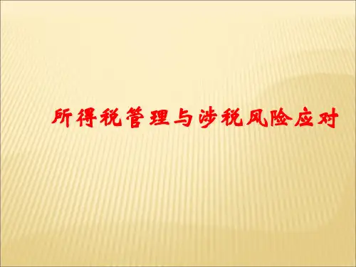 所得税管理与涉税风险应对