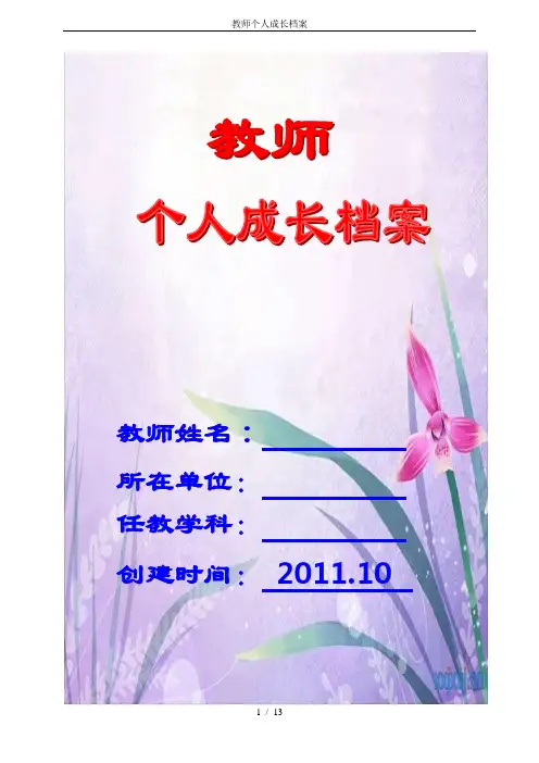 教师个人成长档案