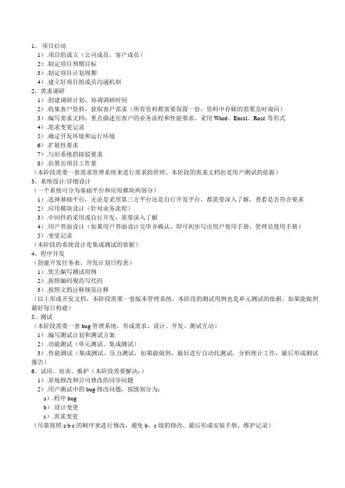 JAVA项目开发流程