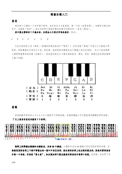 简谱乐理入门