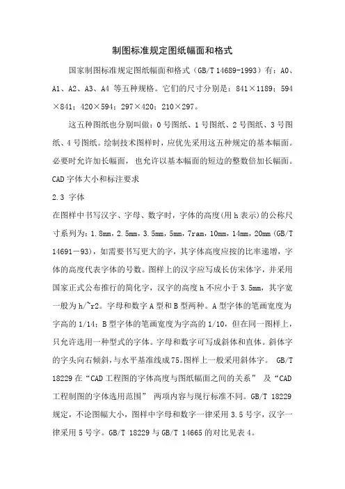A0_A1_A2_A3_A4图纸标准大小和格式