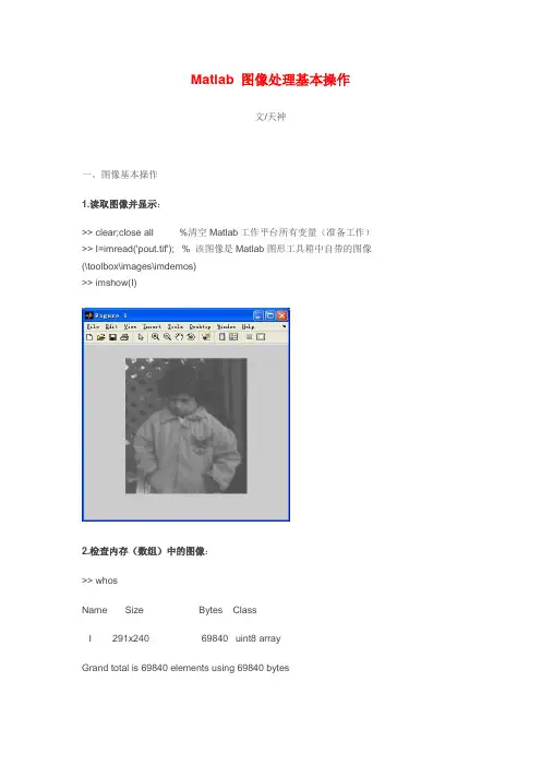 Matlab 图像处理基本操作