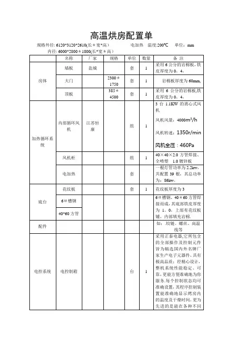 高温烘房方案