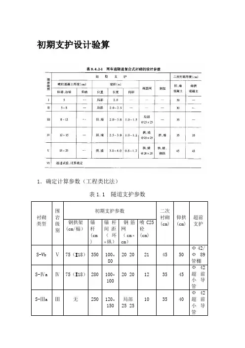 初期支护设计验算