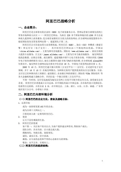 阿里巴巴战略分析