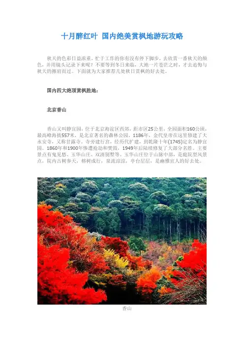 十月醉红叶 国内绝美赏枫地游玩攻略