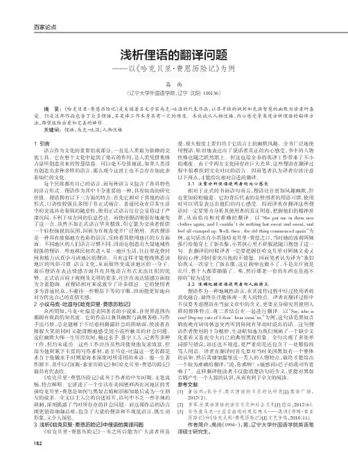 浅析俚语的翻译问题——以《哈克贝里·费恩历险记》为例