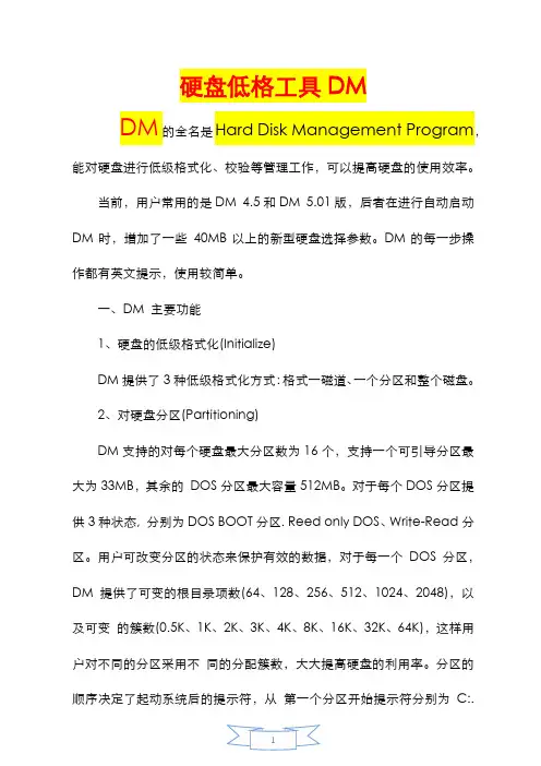 硬盘低格工具DM