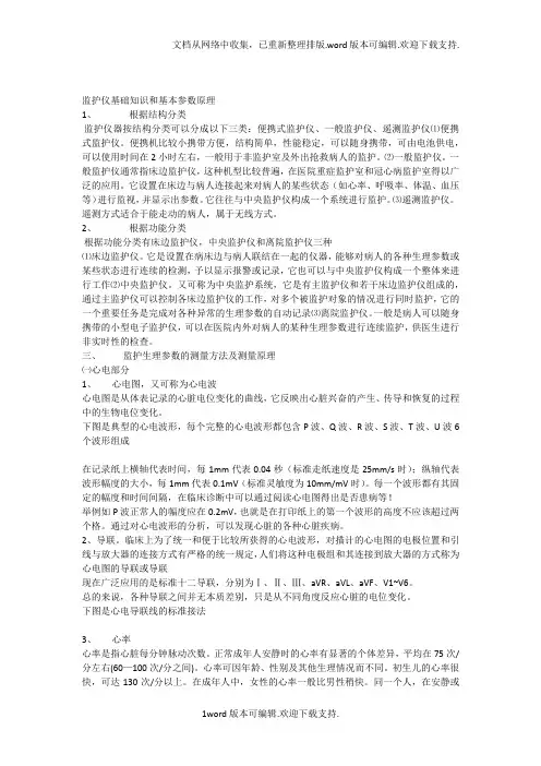 监护仪基础知识和基本参数原理