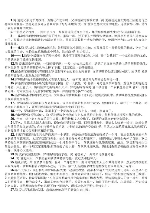 简爱每章梗概 (1)