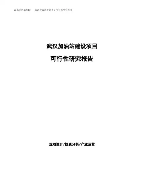 武汉加油站建设项目可行性研究报告