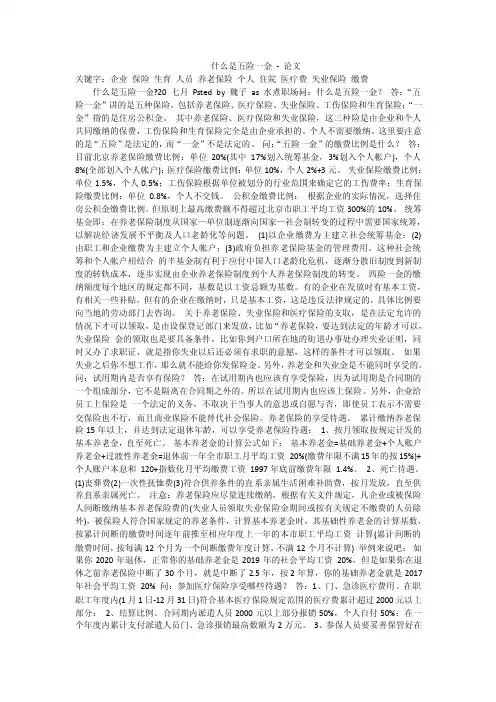 什么是五险一金-论文