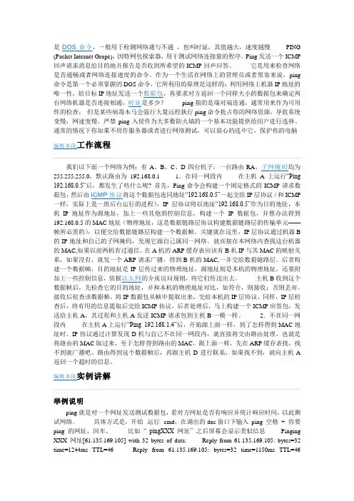 PING命令参数详解