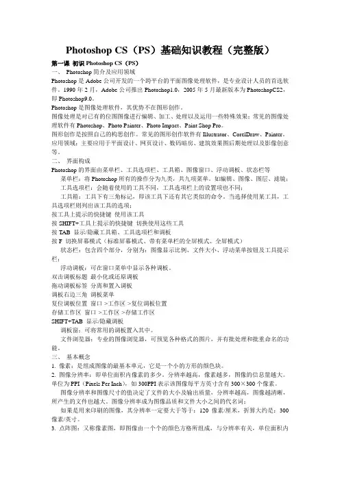 Photoshop&CS(PS)基础知识教程与经典实例教程
