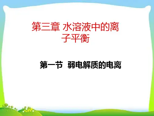 高中化学《弱电解质的电离》课件