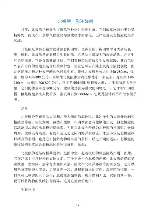 北极熊简介