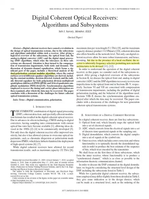 Digital Coherent Optical Receivers_Algorithms and Subsystems