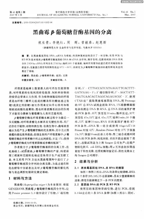 黑曲霉β-葡萄糖苷酶基因的分离