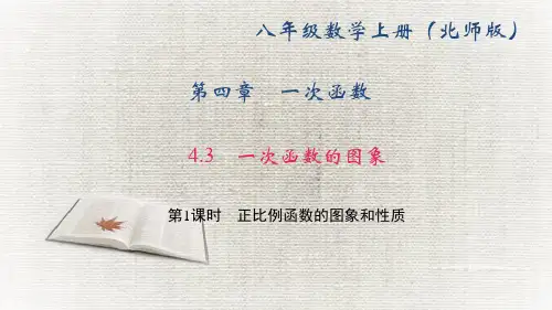 4.3 第1课时 正比例函数的图象和性质
